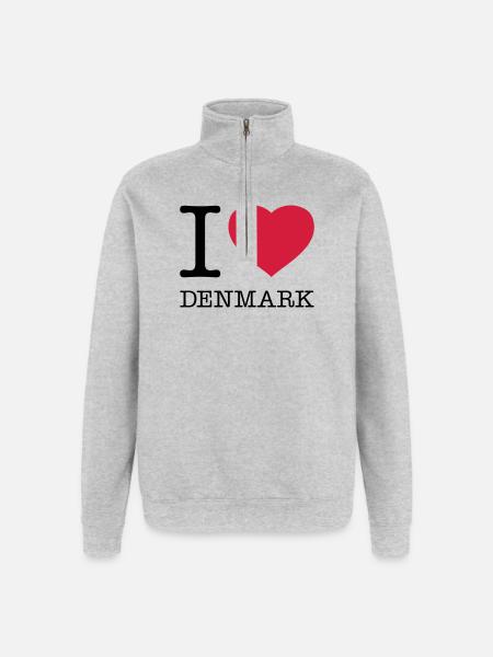 J’AIME LE DANEMARK Dänemark - Sweat à zip 1/4 - gris chiné