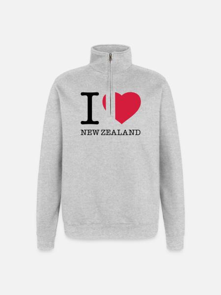 J’AIME LA NOUVELLE-ZÉLANDE Neuseeland - Sweat à zip 1/4 - gris chiné