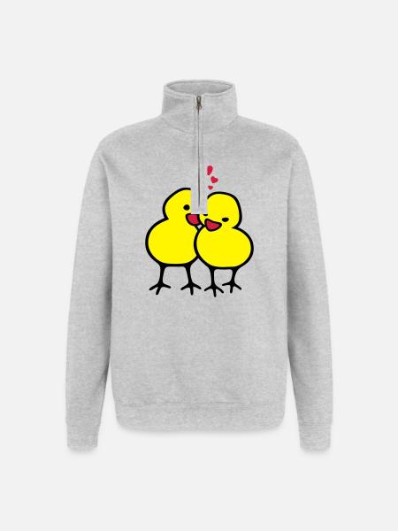 chicks in love (c) - Quarter-Zip Sweatshirt - heather grey