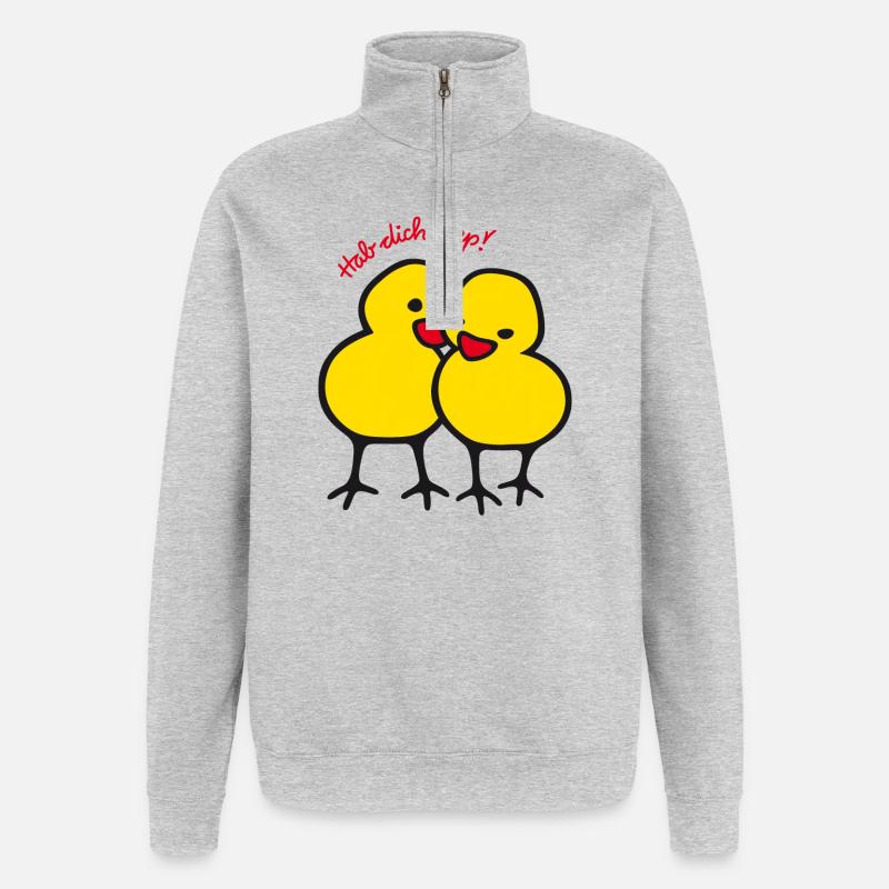 Avez-vous le bip - Sweat à zip 1/4 - gris chiné