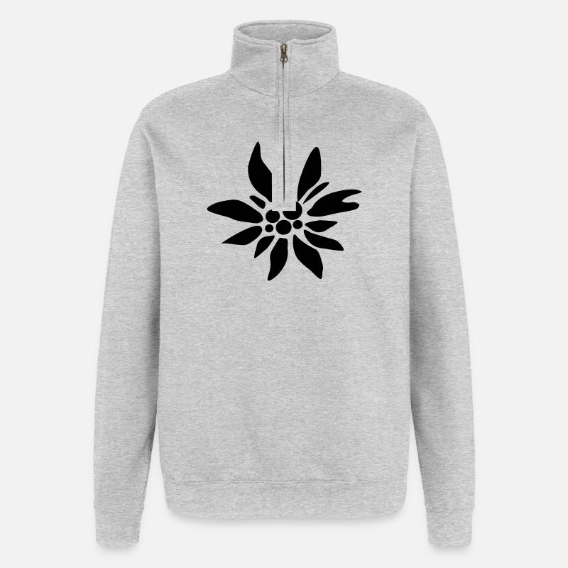 Edelweiss - Quarter-Zip-Sweatshirt - Grau meliert