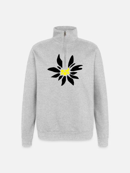Edelweiss - Quarter-Zip-Sweatshirt - Grau meliert