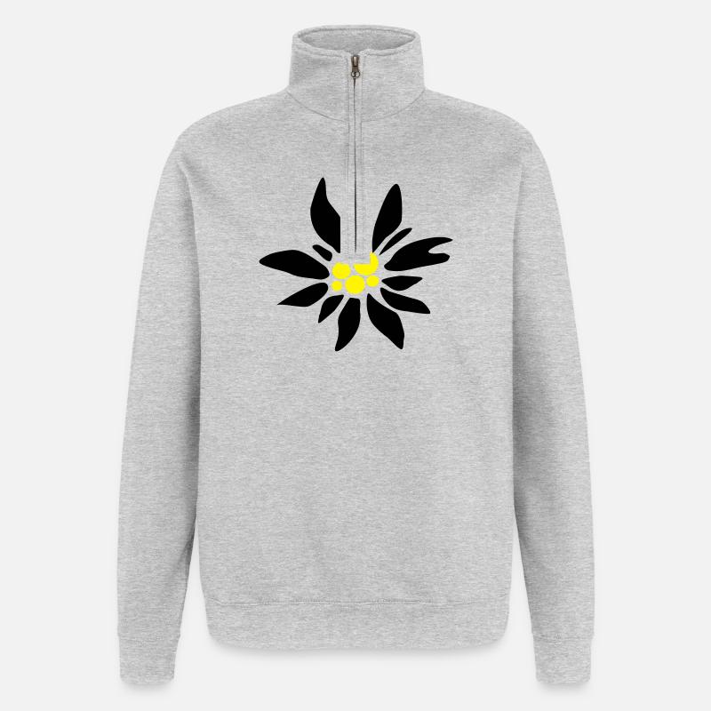 Edelweiss - Quarter-Zip-Sweatshirt - Grau meliert