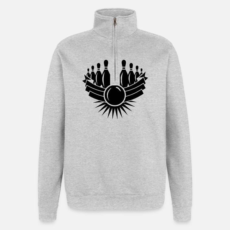 jeu de quilles - Sweat à zip 1/4 - gris chiné