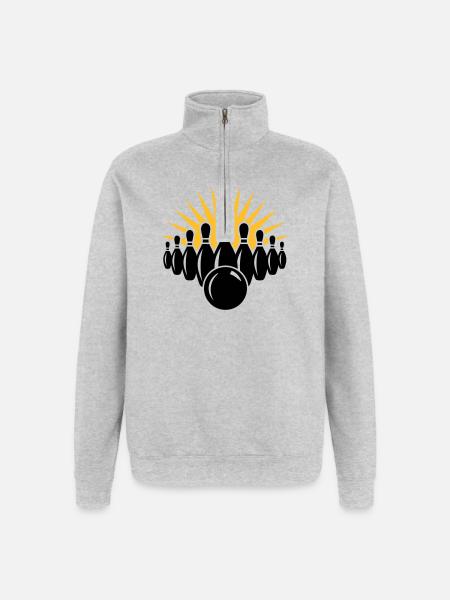 jeu de quilles - Sweat à zip 1/4 - gris chiné