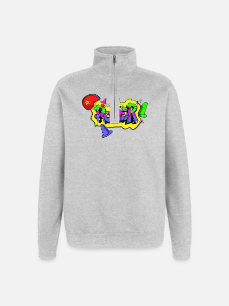 ROLLER - Sweat à zip 1/4 - gris chiné