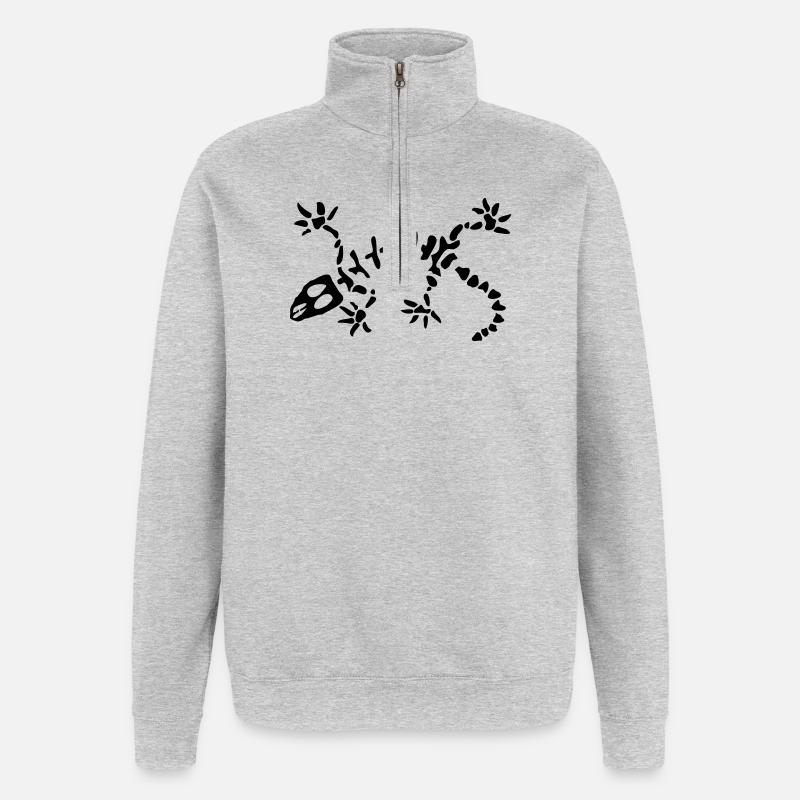 Gecko - Sweat à zip 1/4 - gris chiné