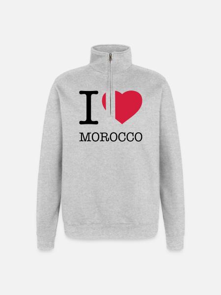 J’AIME LE MAROC Marokko - Sweat à zip 1/4 - gris chiné