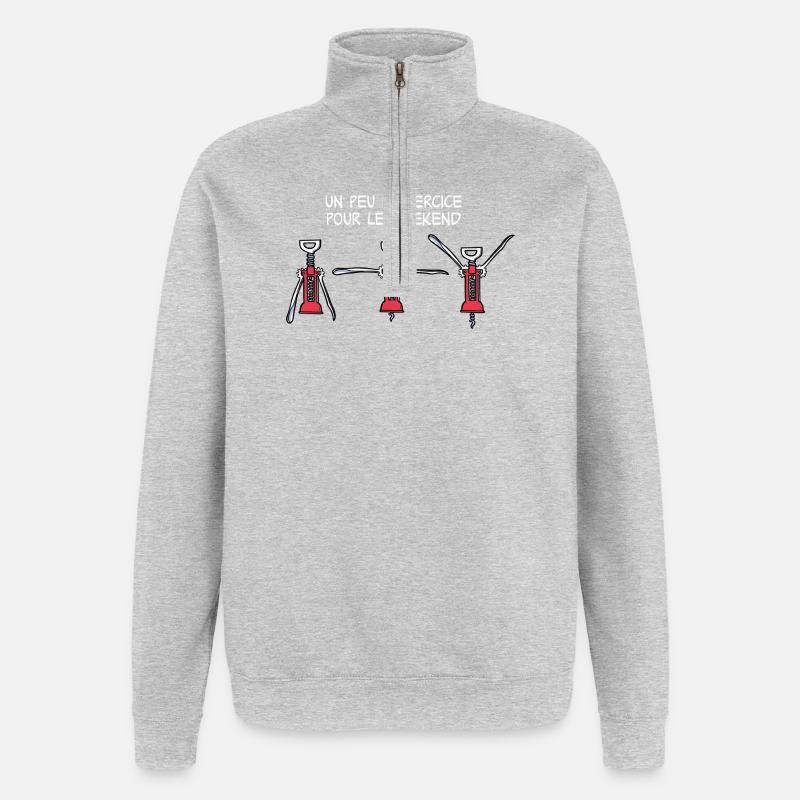 Exercice pour le weekend - Sweat à zip 1/4 - gris chiné