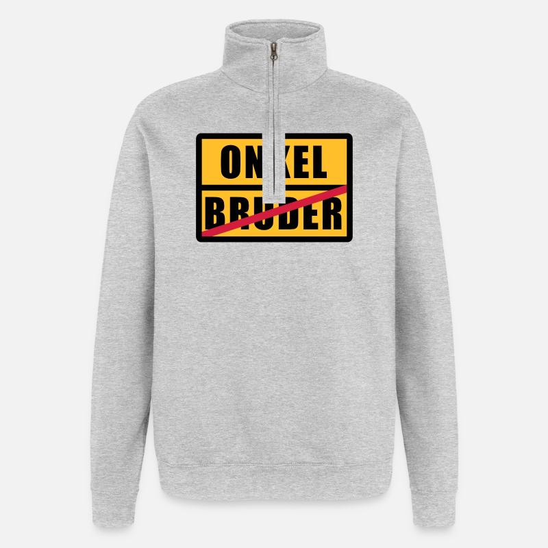 Bruder - Onkel - Quarter-Zip-Sweatshirt - Grau meliert