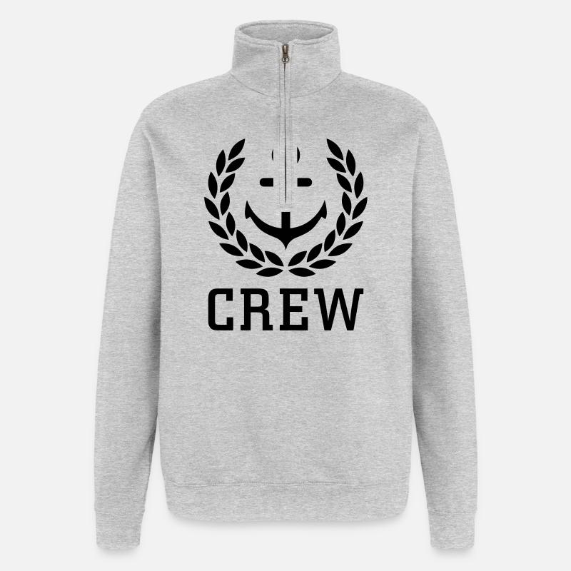 Crew - Quarter-Zip-Sweatshirt - Grau meliert