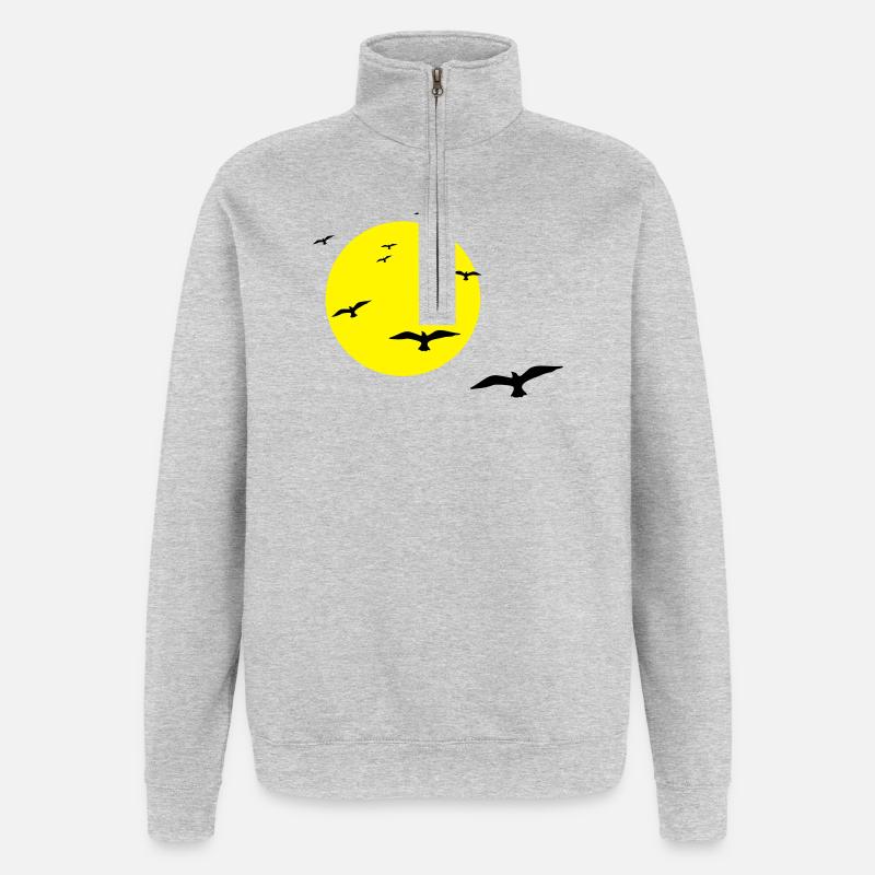 Abendflug - Quarter-Zip-Sweatshirt - Grau meliert