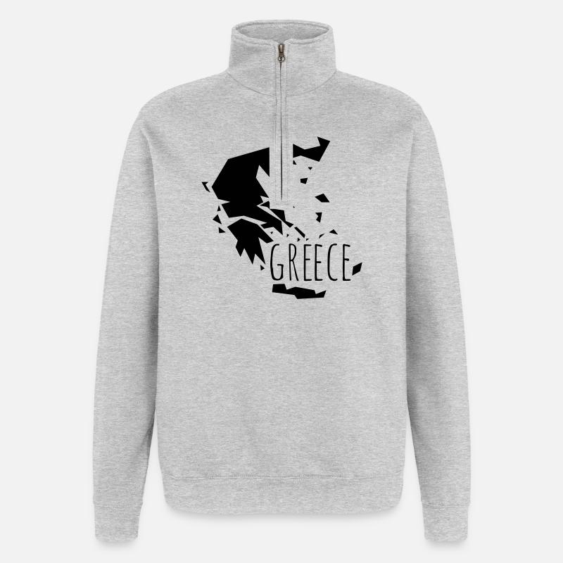 greece - Sweat à zip 1/4 - gris chiné