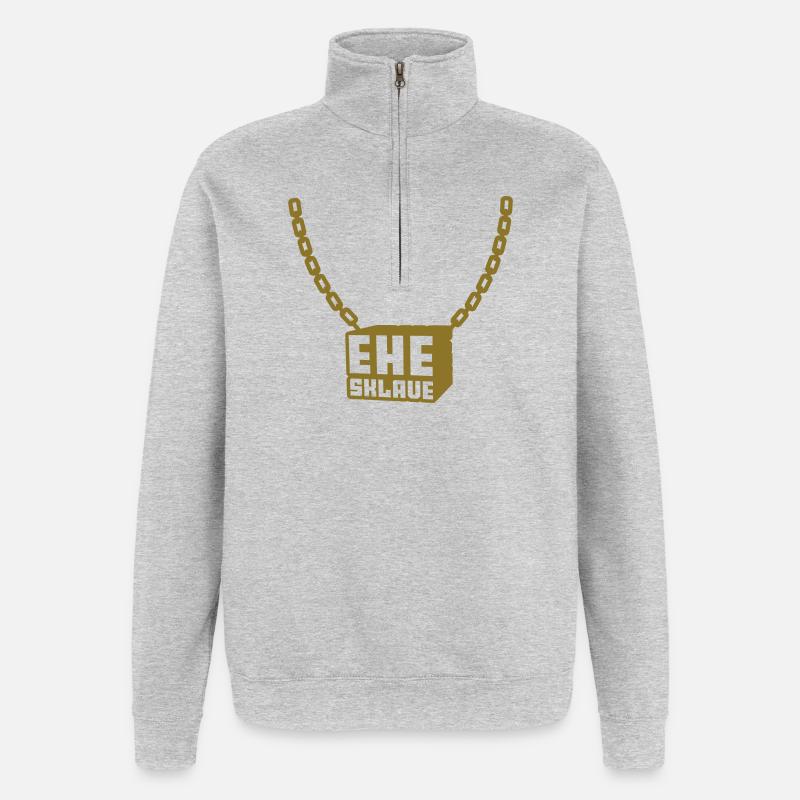 junggesellenabend ehesklave hochzeit - Quarter-Zip-Sweatshirt - Grau meliert