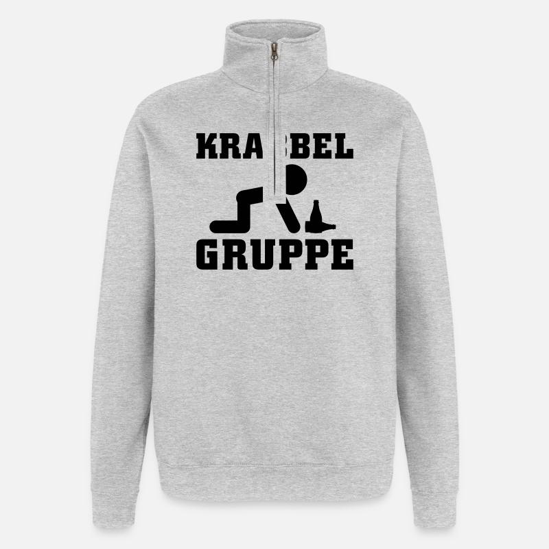 Krabbel Gruppe Alkohol - Quarter-Zip-Sweatshirt - Grau meliert