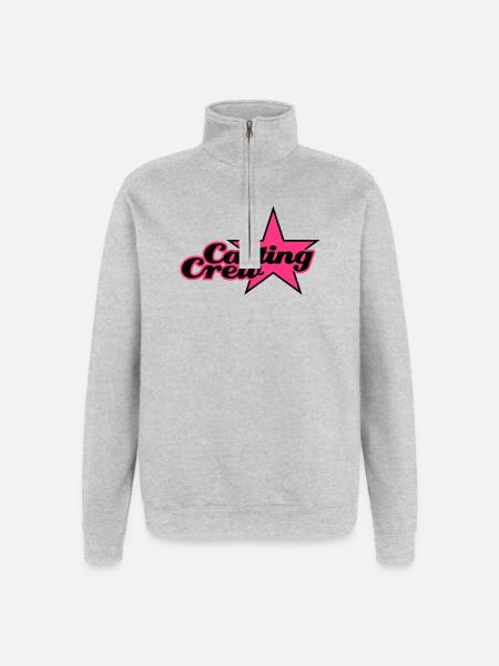 Casting Crew | Star | Stern - Sweat à zip 1/4 - gris chiné