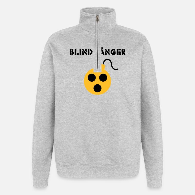 Blindgänger - Quarter-Zip-Sweatshirt - Grau meliert