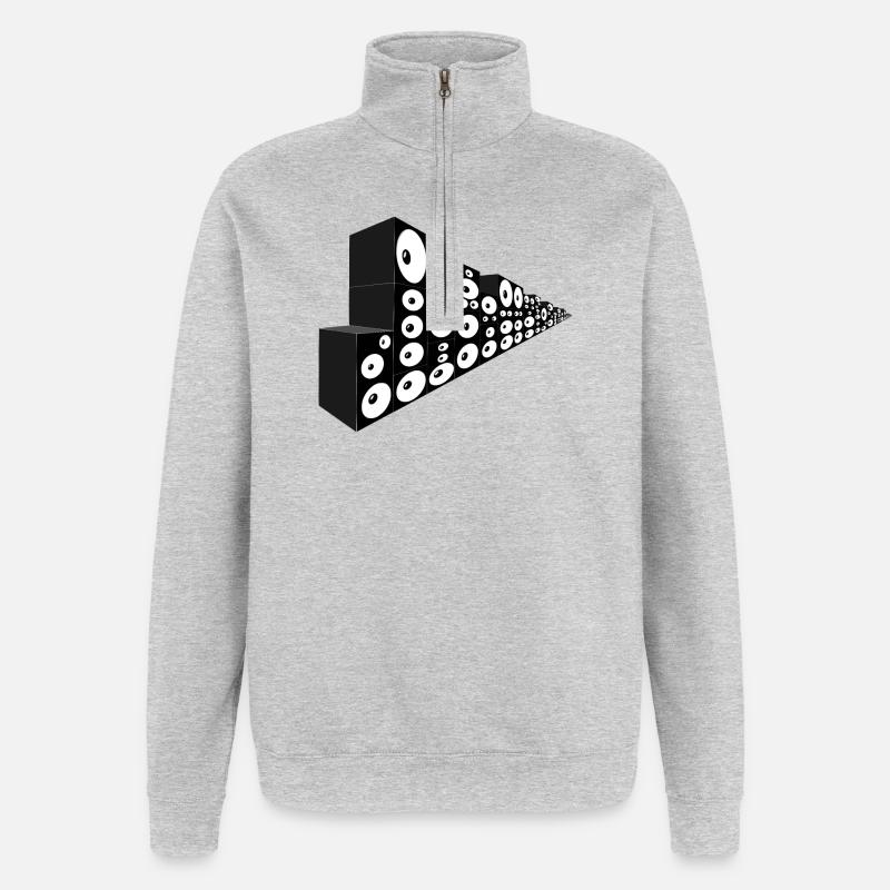 Mur de son infini - Sweat à zip 1/4 - gris chiné