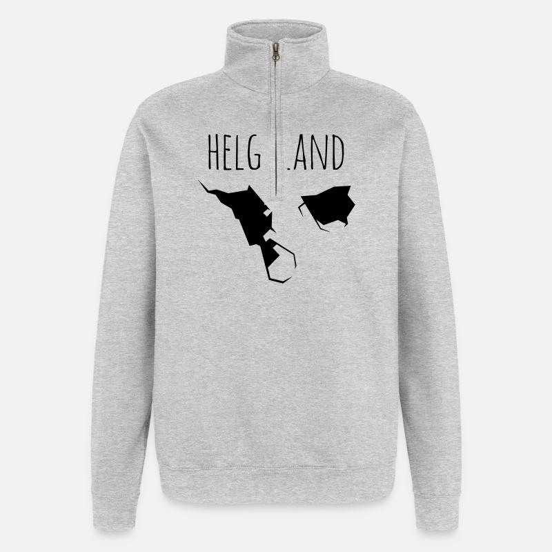 helgoland - Sweat à zip 1/4 - gris chiné