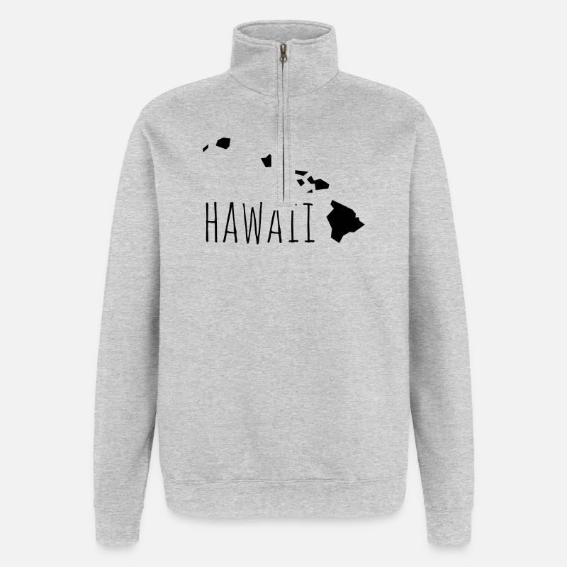 hawaii - Sweat à zip 1/4 - gris chiné