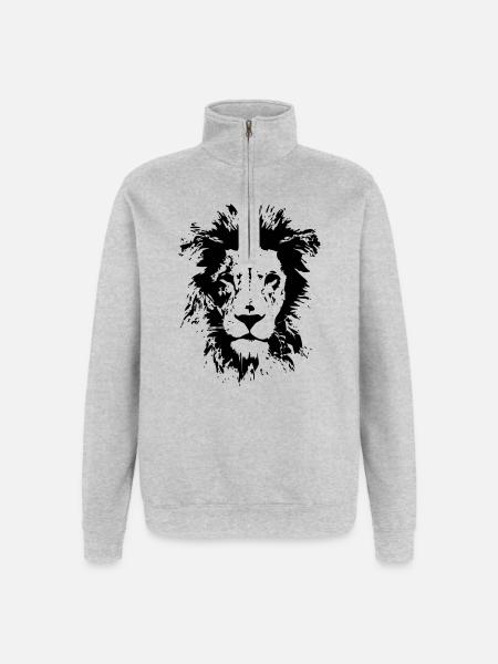 LÖWE - Quarter-Zip-Sweatshirt - Grau meliert