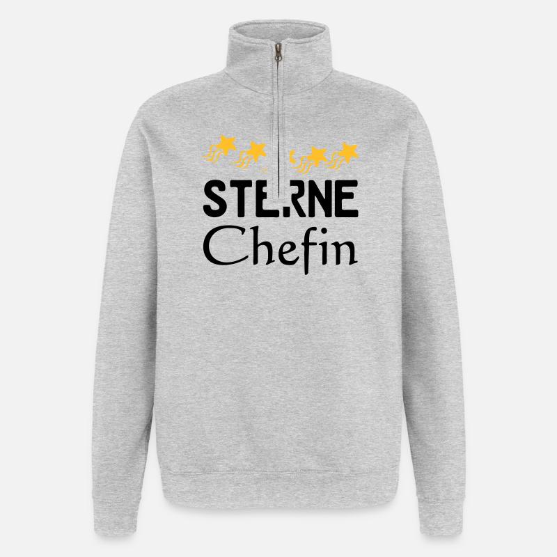 Sterne Chefin Geschenk - Quarter-Zip-Sweatshirt - Grau meliert