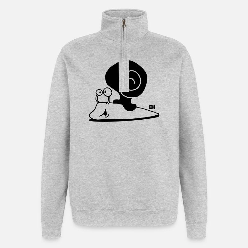 Escargot - Sweat à zip 1/4 - gris chiné