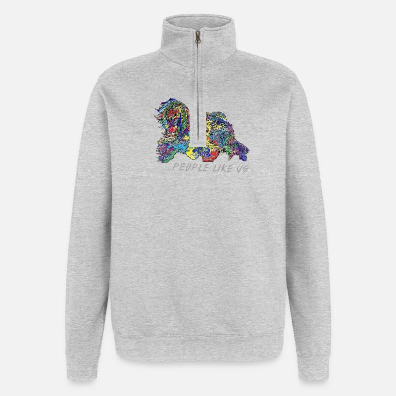rainbow Tibetan - Quarter-Zip-Sweatshirt - Grau meliert