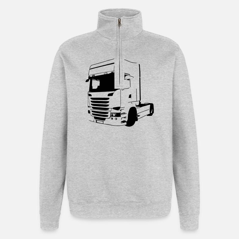  Vabis V8 - Sweat à zip 1/4 - gris chiné