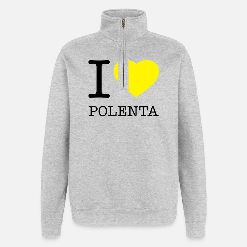 I LOVE POLENTA - Quarter-Zip Sweatshirt - heather grey