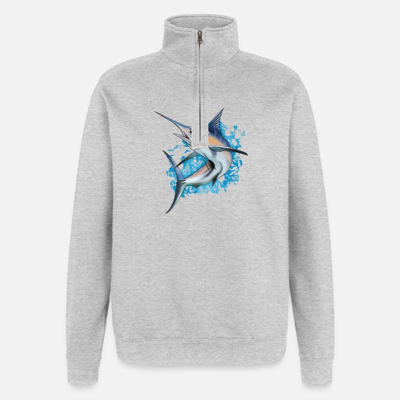 Speerfisch - Quarter-Zip-Sweatshirt - Grau meliert