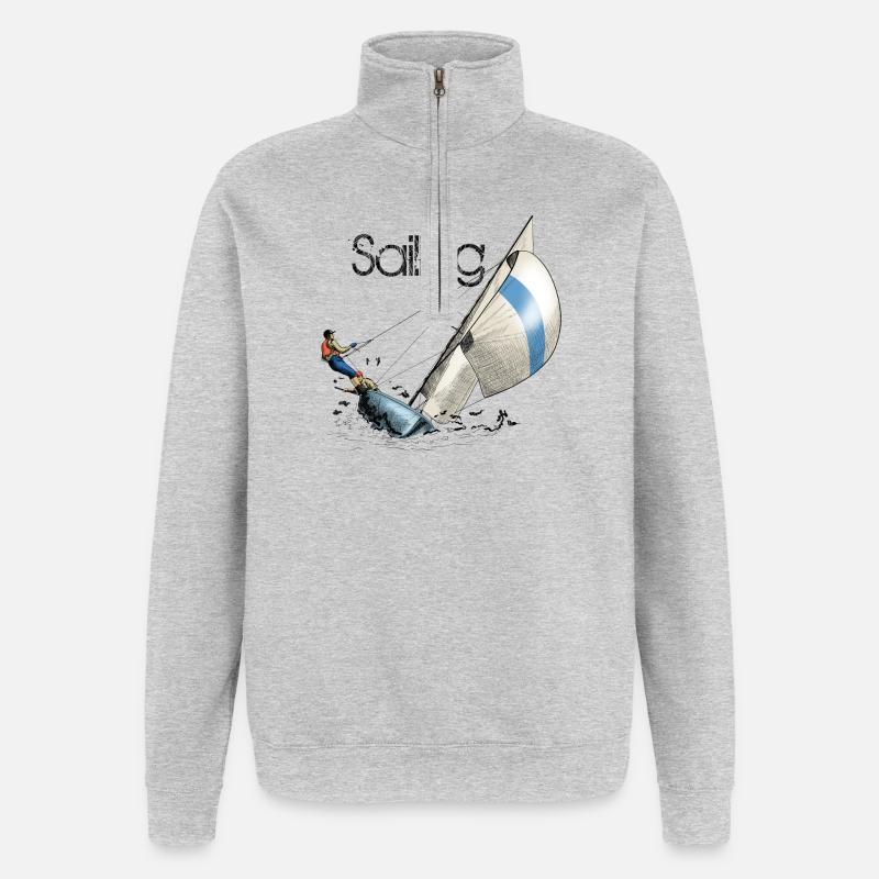 sailing - Quarter-Zip Sweatshirt - heather grey