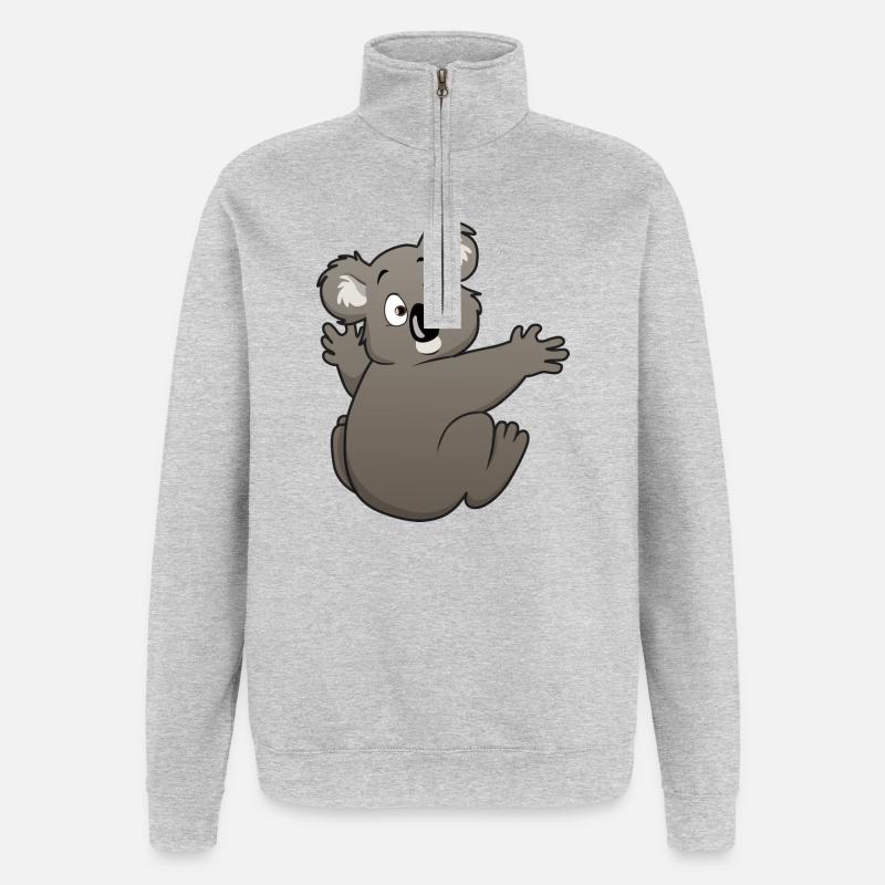 Koala Bär - Quarter-Zip-Sweatshirt - Grau meliert