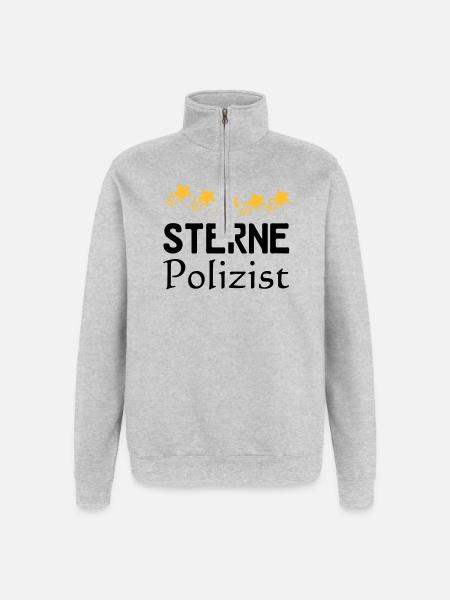 Sterne Polizist Geschenk - Quarter-Zip-Sweatshirt - Grau meliert