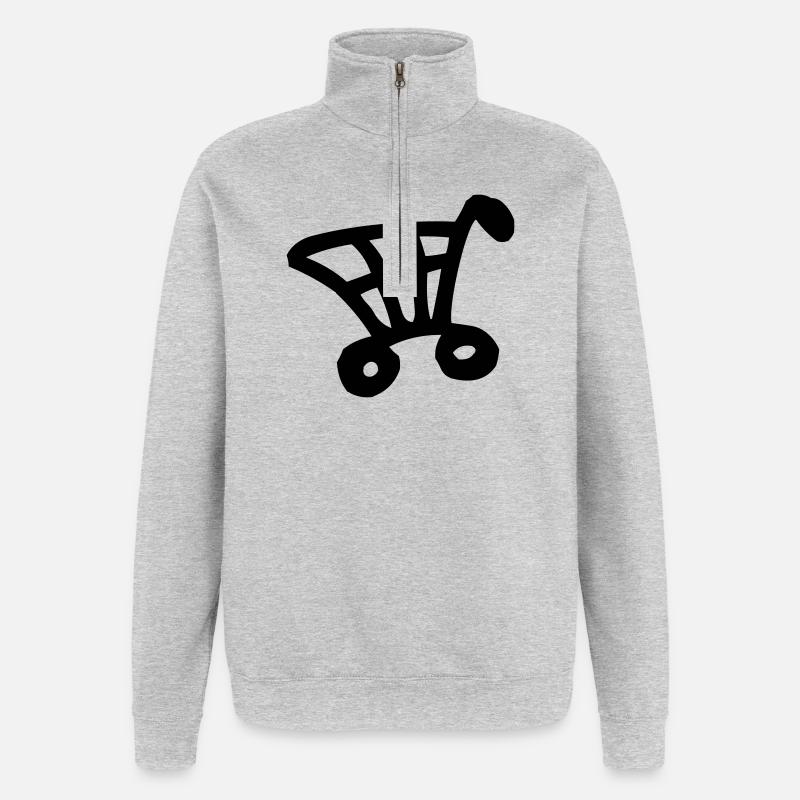 Panier - Sweat à zip 1/4 - gris chiné