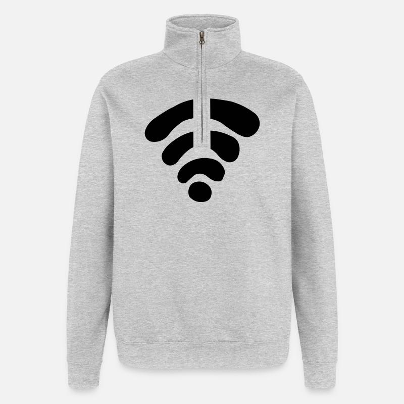 WiFi - Sweat à zip 1/4 - gris chiné