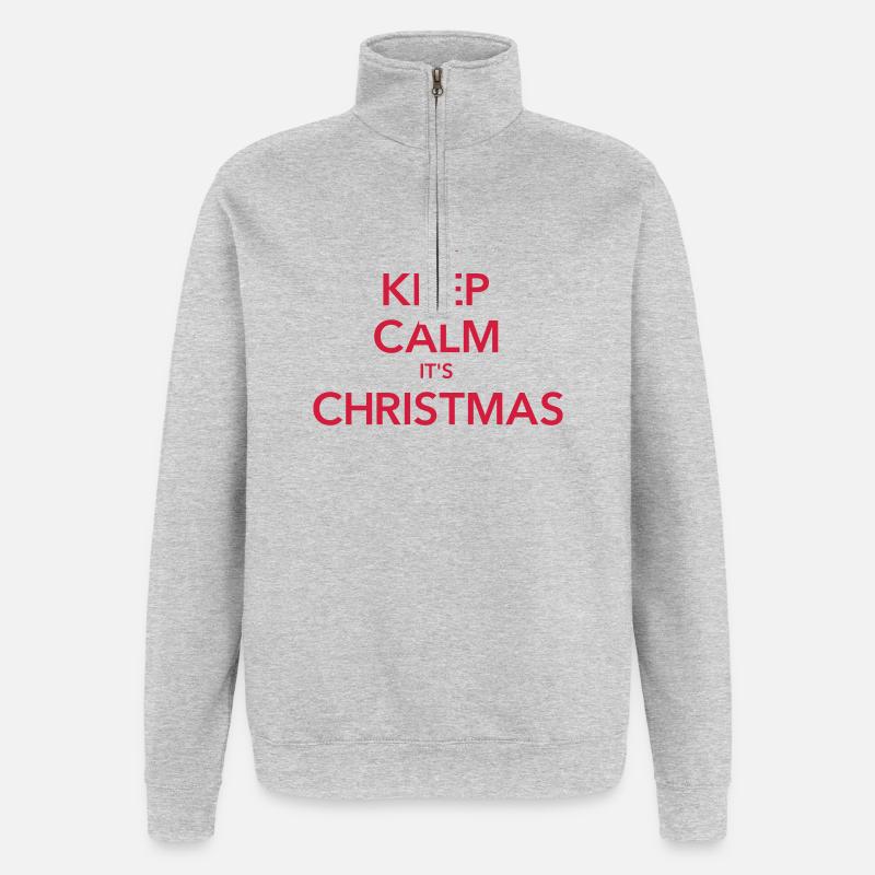 KEEP CALM IT'S CHRISTMAS Weihnachten - Quarter-Zip Sweatshirt - heather grey