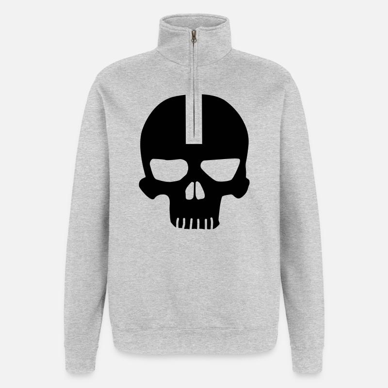 Schädel Original - Quarter-Zip-Sweatshirt - Grau meliert
