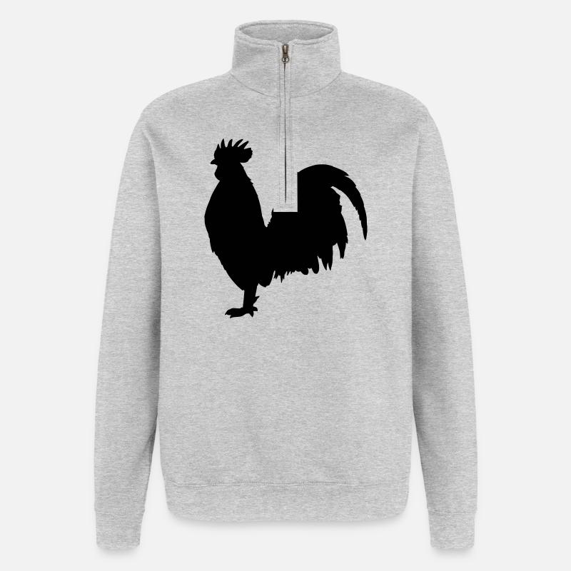 Hahn - Sweat à zip 1/4 - gris chiné