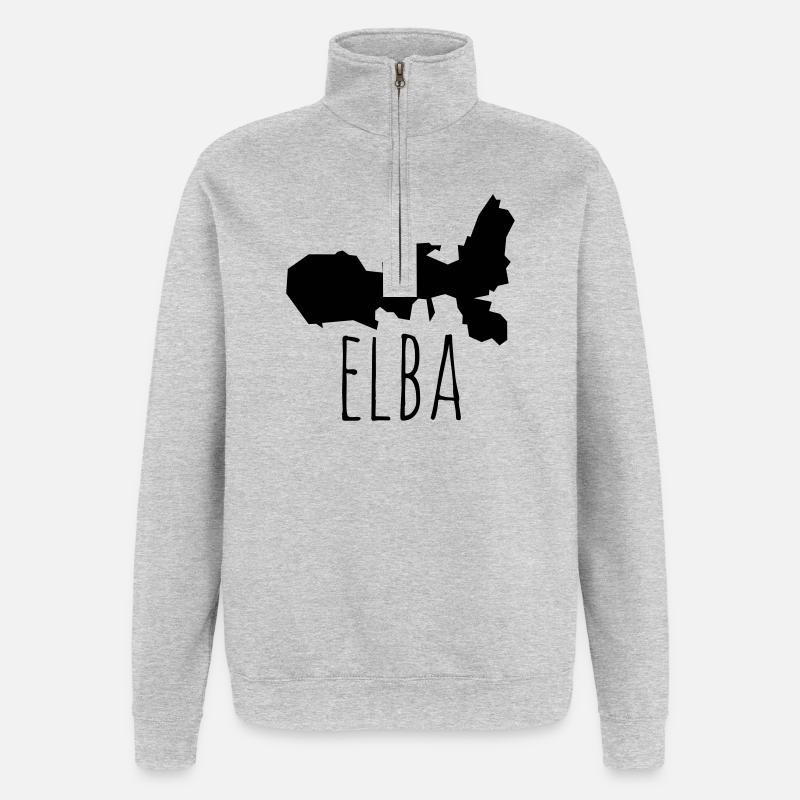 Elba - Quarter-Zip-Sweatshirt - Grau meliert