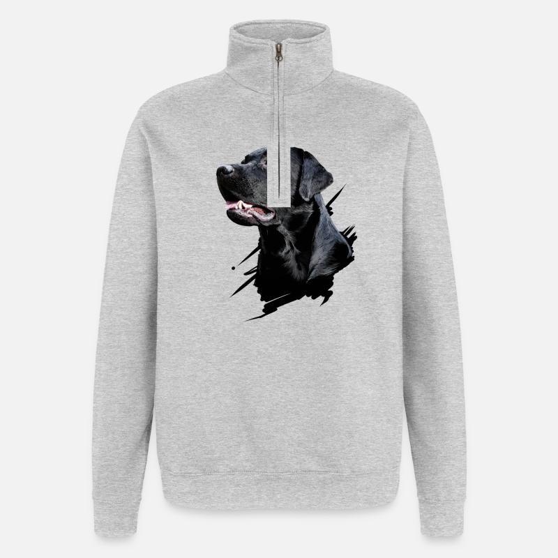 Labrador - Sweat à zip 1/4 - gris chiné