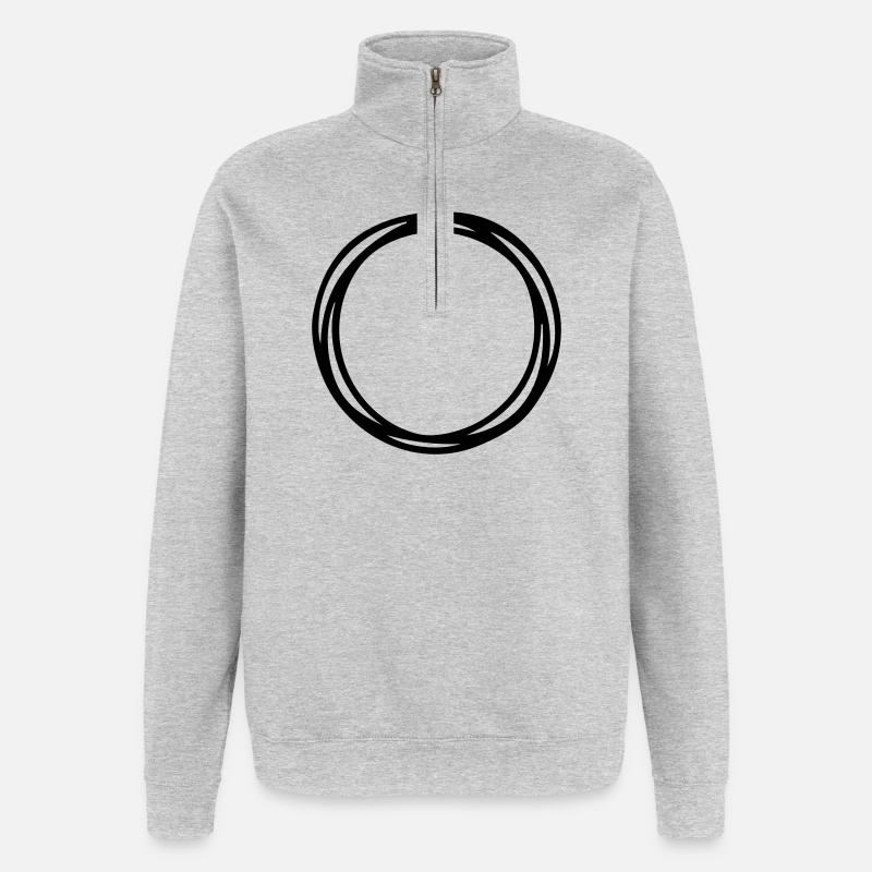 Kreise und Kreise - Quarter-Zip-Sweatshirt - Grau meliert
