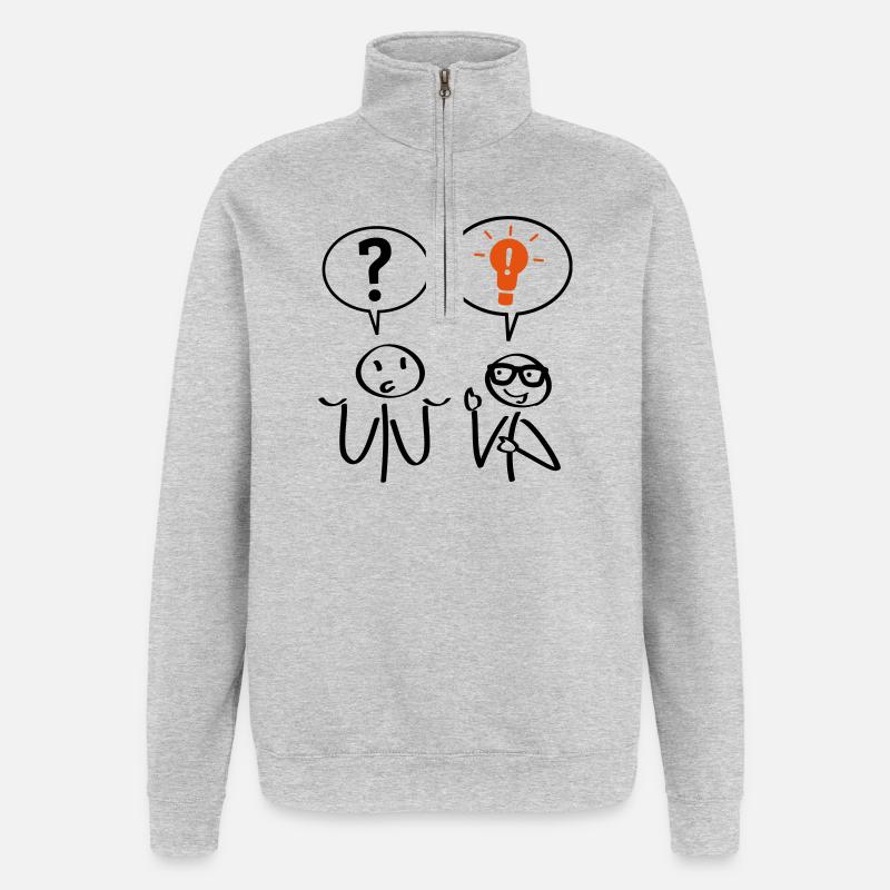 Problemlöser - Quarter-Zip-Sweatshirt - Grau meliert