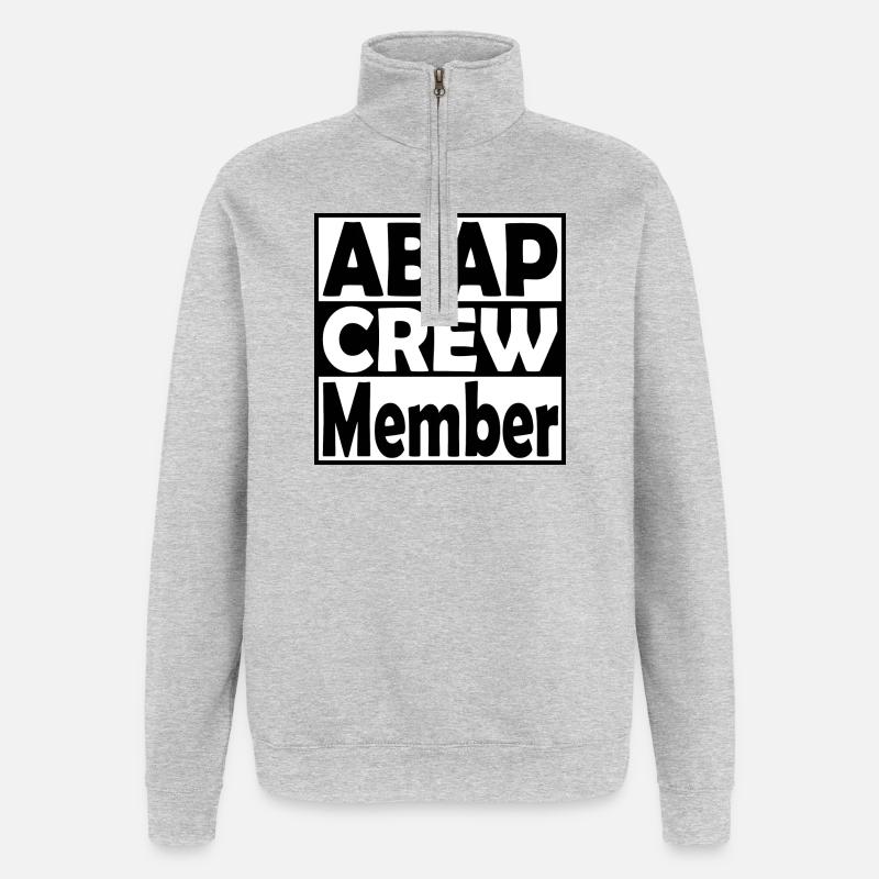 ABAPcrew - Sweat à zip 1/4 - gris chiné