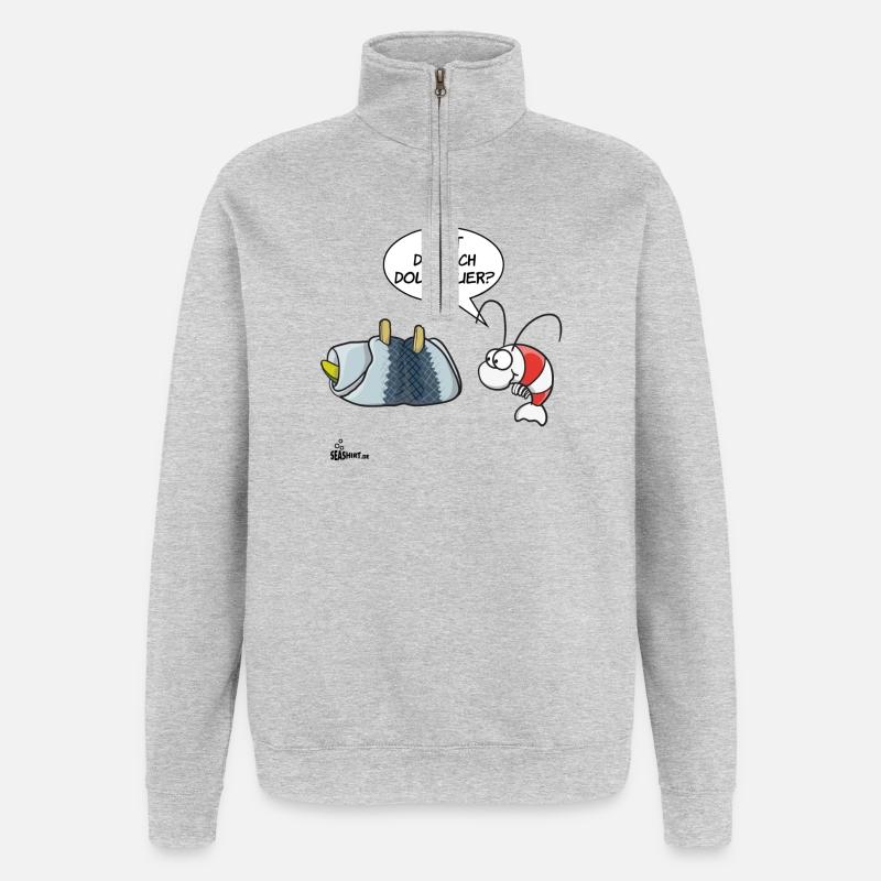 Rollmops - Sweat à zip 1/4 - gris chiné