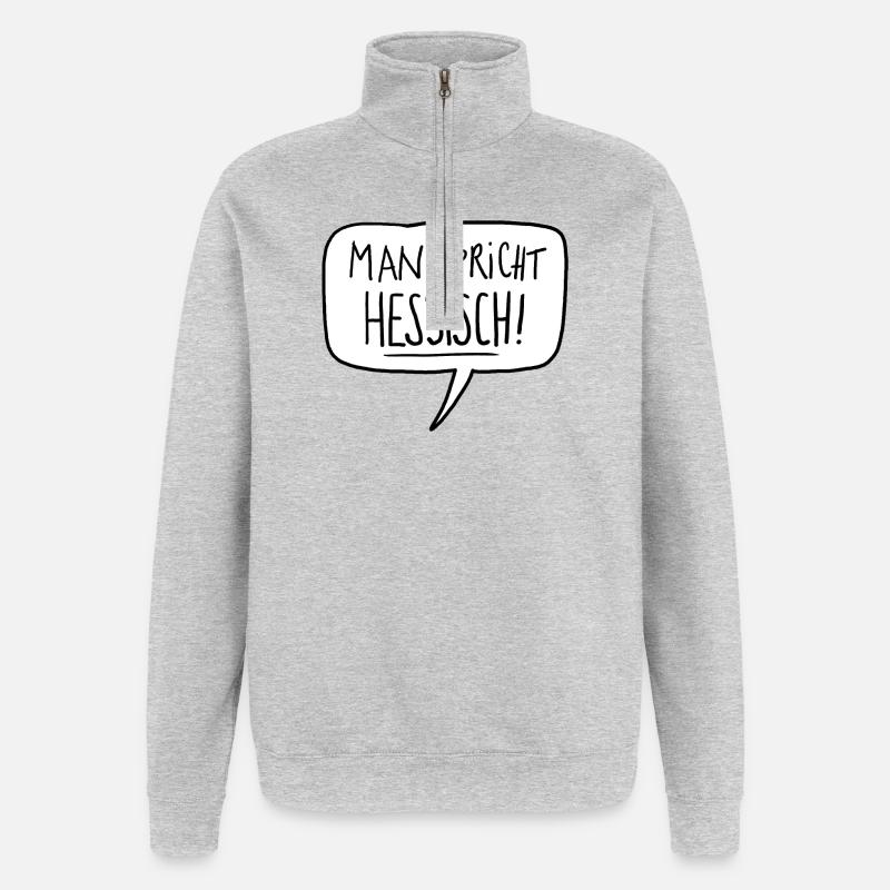 Hessisch - Quarter-Zip-Sweatshirt - Grau meliert