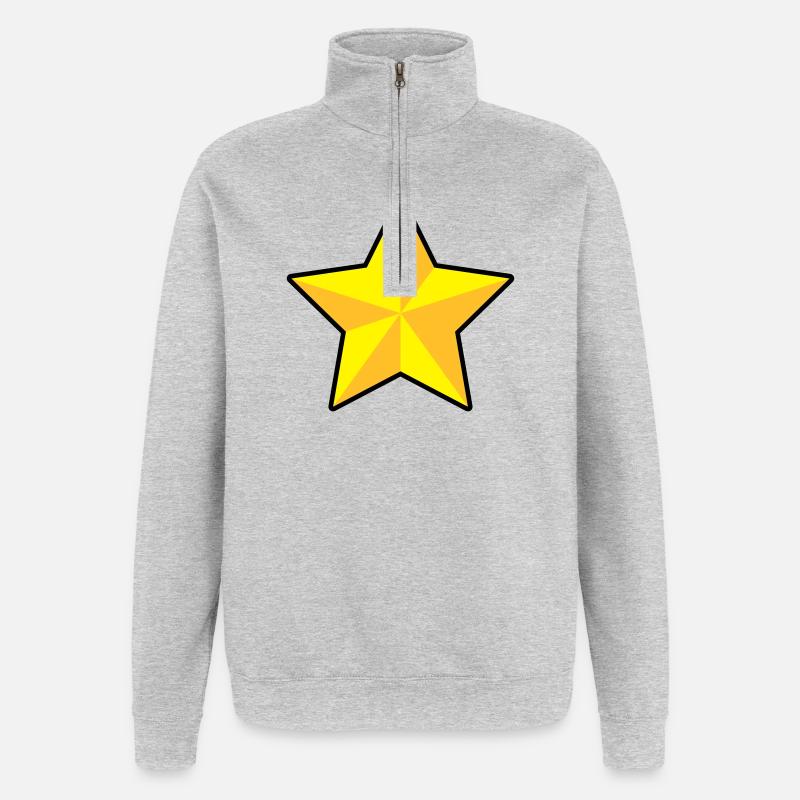 3D Stern | 3D Star | Dimension - Quarter-Zip Sweatshirt - heather grey