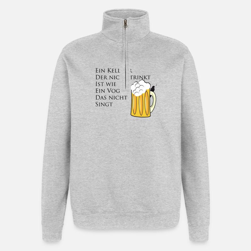 Kellner Trinkspruch - Quarter-Zip-Sweatshirt - Grau meliert