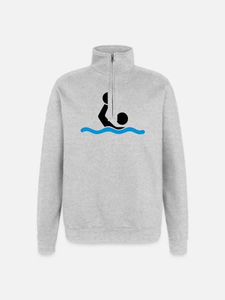 water polo - Quarter-Zip Sweatshirt - heather grey