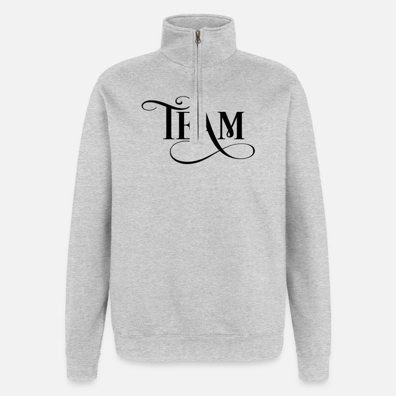 équipe - Sweat à zip 1/4 - gris chiné